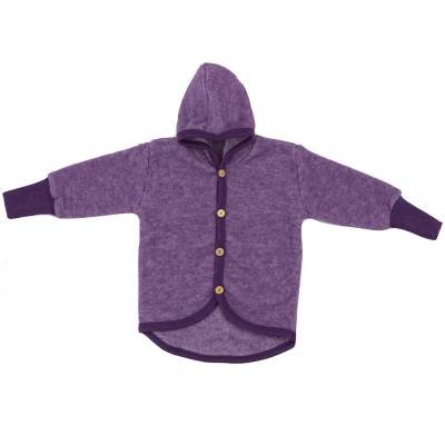 Cosilana Baby-Jacke mit Kapuze aus Woll-/Baumwollfleece - 62 / 68 113 Lila von Cosilana